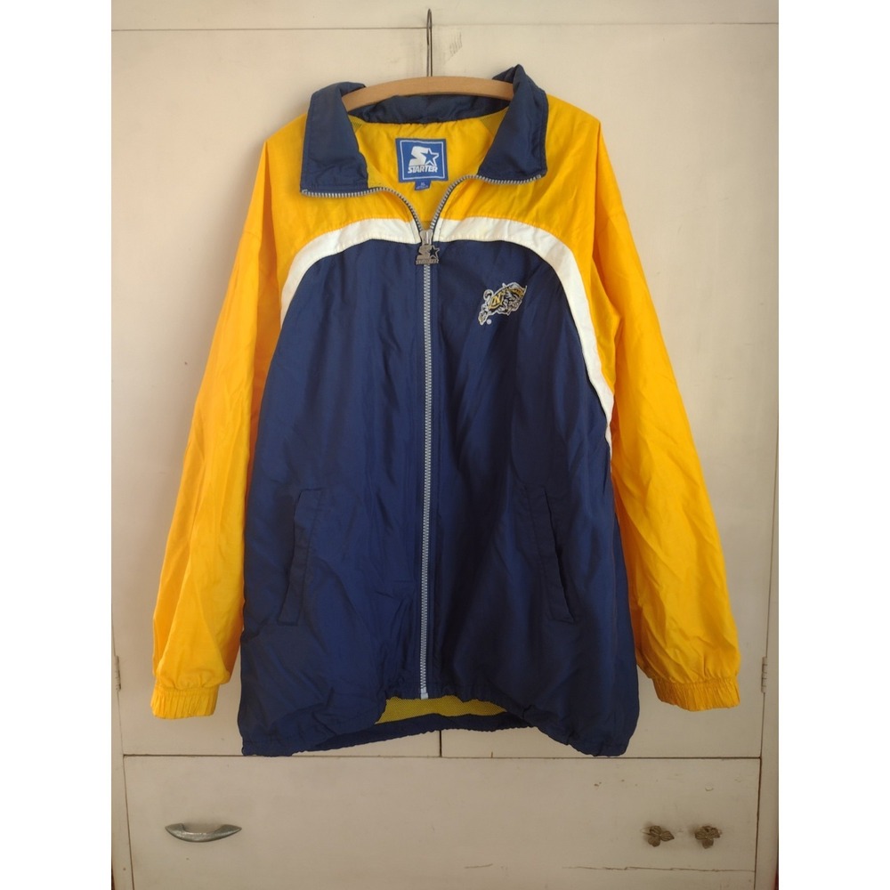 Starter US Navy Midshipmen Windbreaker Jacket XL Hooded NCAA Military Vtg 90s